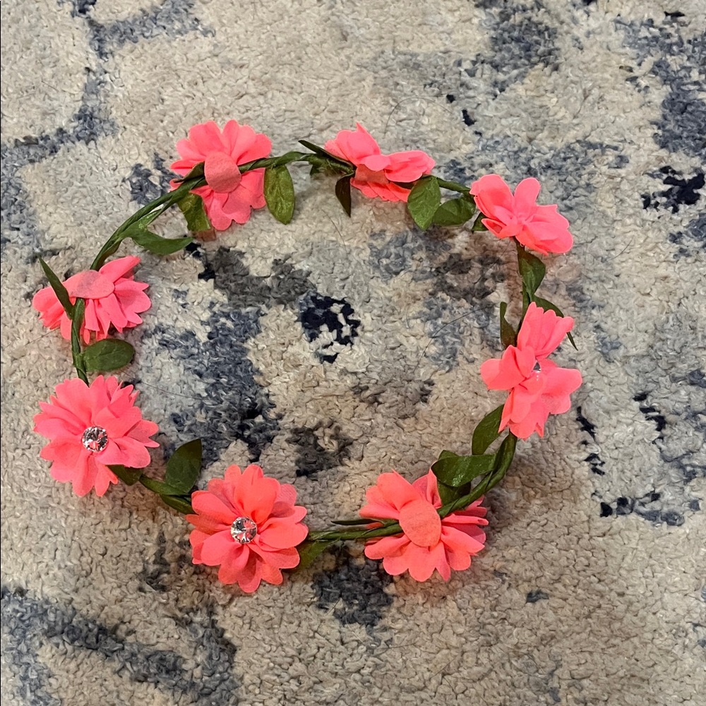 Claire's Pink Floral Hair Wreath